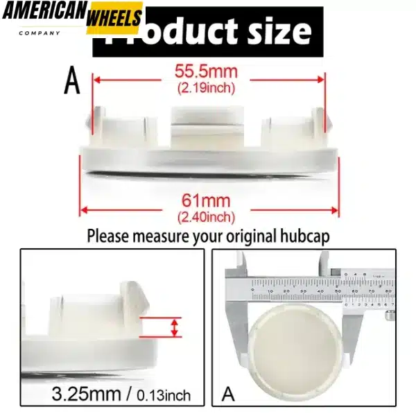 4pcs for 61mm(2 3/8in) Audi Subaru Toyota Center Caps FR-S #PTR56-18130-AA - 20284001SV - Image 3