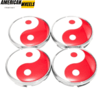 61mm (2.40in) Audi Subaru Snap-on Wheel Center Caps Yin & Yang Emblem
