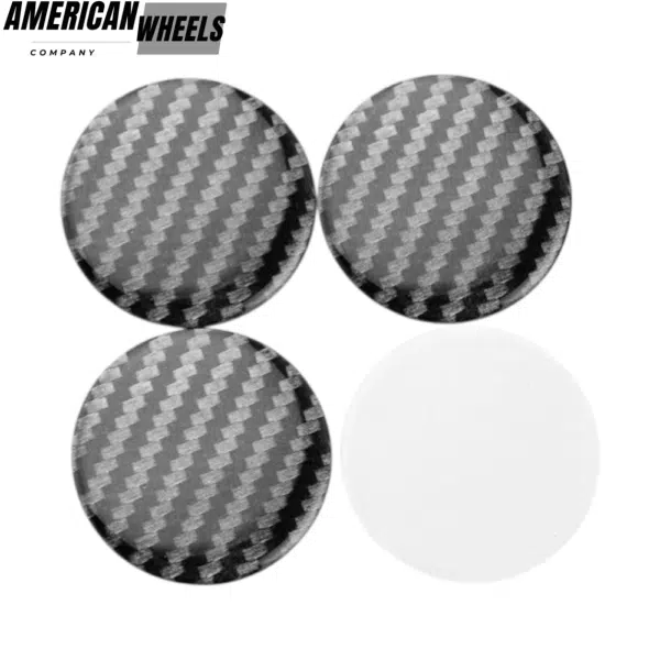 4pcs Imitation Carbon Fiber Texture 45mm 1 25/32in Rim Center Cap Sticker Aluminum - 20214337x4 - Image 2