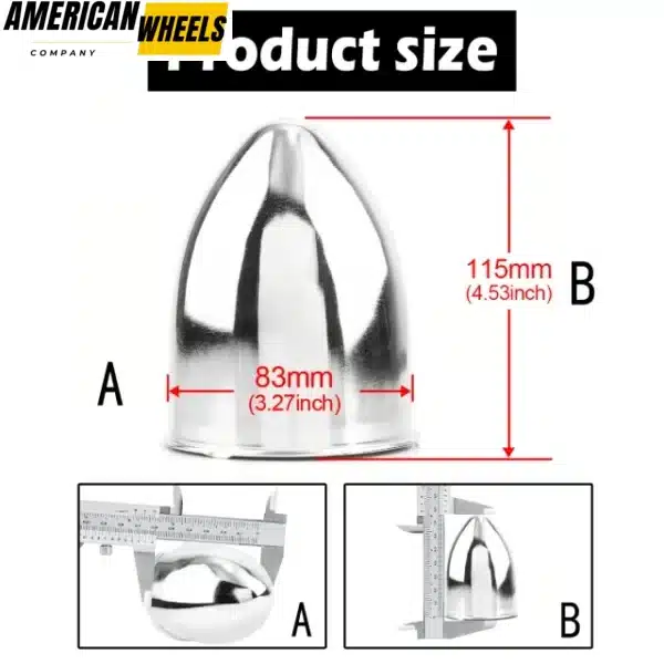 83mm(3.27in) Push Through Center Cap for 3.27" Center Bore 4.53" Tall Truck/Trailer Wheel Rims Center Hub Caps - 20274233 - Image 5