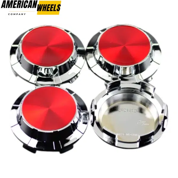 4pcs GMC Cadillac Chevy 83mm 3 1/4in Wheel Center Caps #19333200 Red Label Silver Base - 20214949CHR[14618RD+14726CH]x4 - Image 2