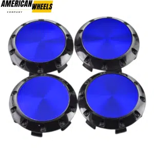Benz OZ 75mm Wheel Center Caps Blue Label Black Base