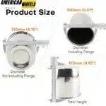 130mm 5.15 Push Through Center Caps for 5.15" Bore 4.92” Tall Stainless - 20274308 - Image 5