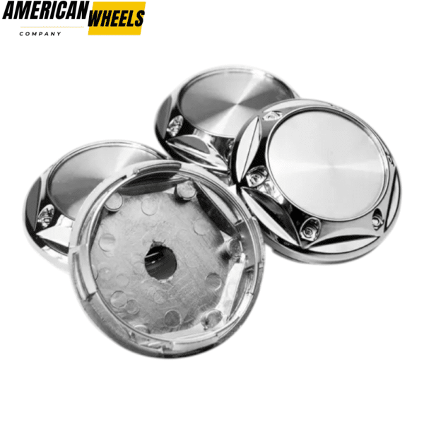 4pcs MB Wheel 67mm 2 5/8in Rim Center Caps #BC-683 For Modified Wheels Silver - Image 4