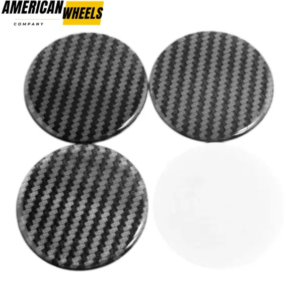 4pcs Black Grey Stripe 60mm 2 11/32in Wheel Center Sticker Clear Resin - Image 4