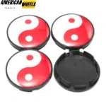 61mm (2.40in) Audi Subaru Snap-on Wheel Center Caps Yin & Yang Emblem - Image 15