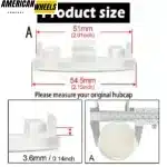 55mm(2 1/8in) for Ibiza Exeo Seat Lincoln MKC Center Caps - 20284003SV - Image 3