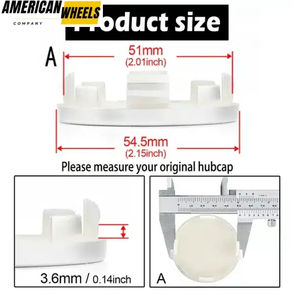 55mm(2 1/8in) for Ibiza Exeo Seat Lincoln MKC Center Caps - 20284003SV - Image 3