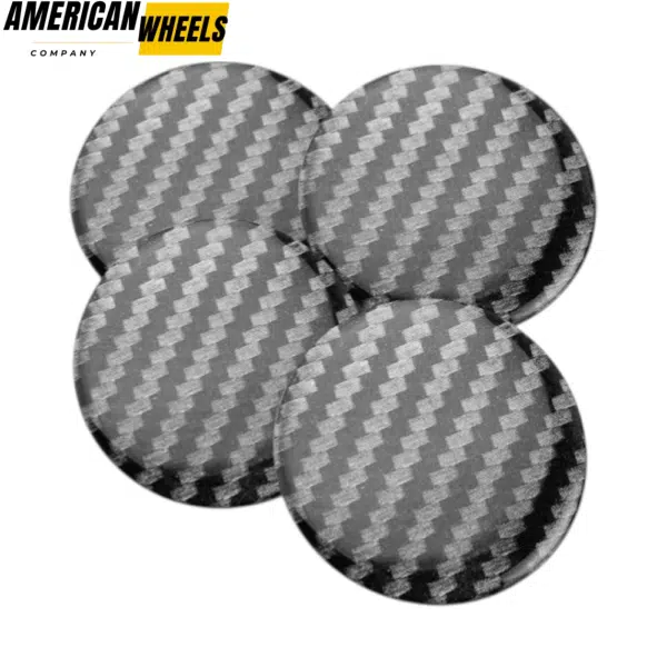 4pcs Imitation Carbon Fiber Texture 45mm 1 25/32in Rim Center Cap Sticker Aluminum - 20214337x4 - Image 3