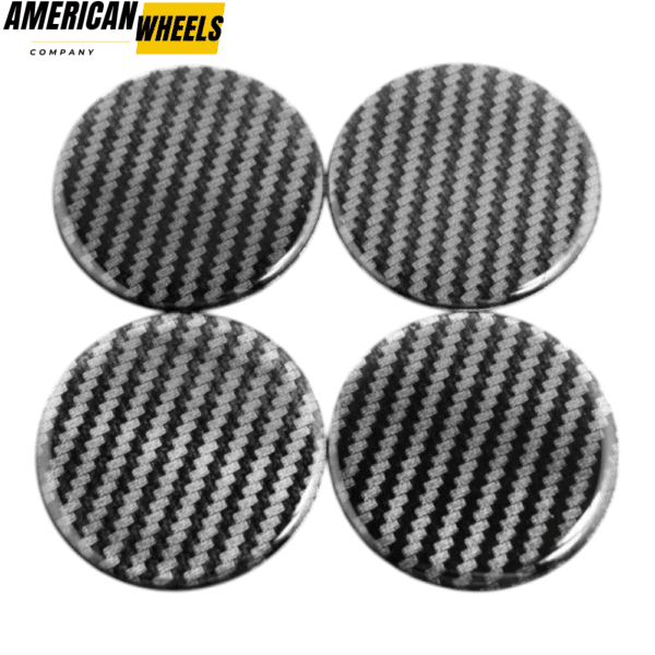 4pcs Black Grey Stripe 60mm 2 11/32in Wheel Center Sticker Clear Resin - Image 5