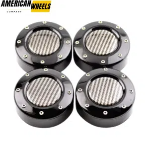 4pcs Mayhem Wheels 102mm 4in Center Caps #81232090F Carbon Fiber Texture - 14365