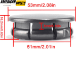 53mm 2 1/16in Universal Gun Gray Wheel Center Caps for Modified Wheels - 20274186 - Image 4