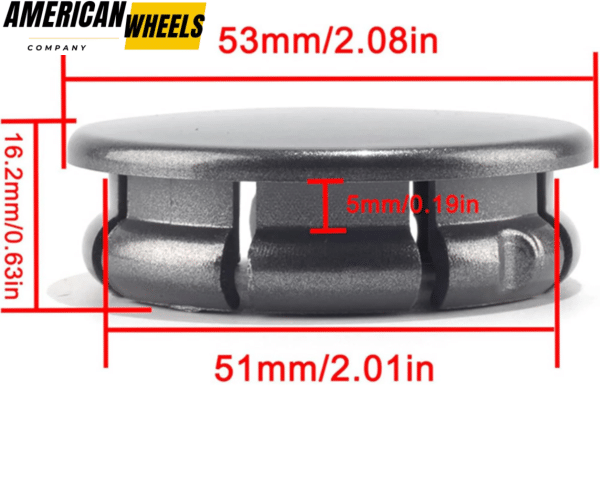 53mm 2 1/16in Universal Gun Gray Wheel Center Caps for Modified Wheels - 20274186 - Image 4