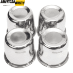 83mm 3.27in Push Through Center Cap Stainless Steel Bright Chrome With RhinoTuning