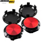 4pcs Benz OZ 75mm 2 15/16in Wheel Center Caps Red Laber Black Base - 20214948BKR[4618RD+4725BK]x4 - Image 3