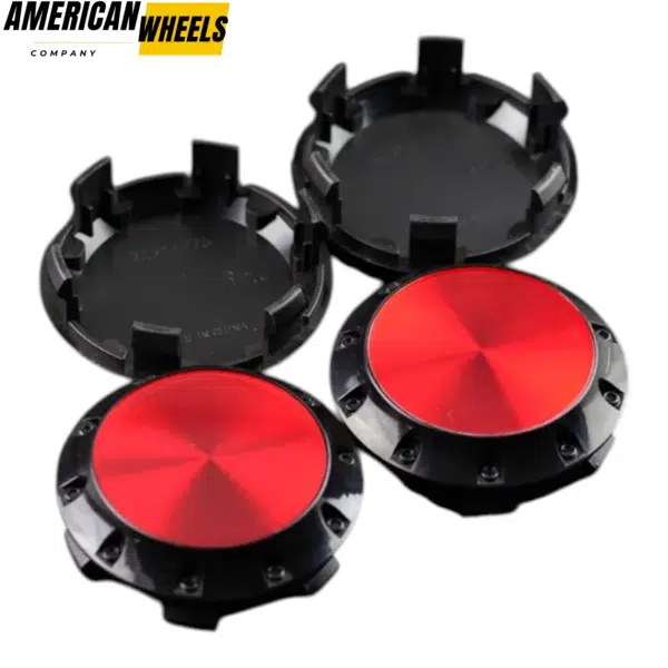 4pcs Benz OZ 75mm 2 15/16in Wheel Center Caps Red Laber Black Base - 20214948BKR[4618RD+4725BK]x4 - Image 3
