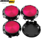4pcs Benz OZ 75mm 2 15/16in Wheel Center Caps Pink Laber Black Base - 20214948BKP[4618PP+4725BK]x4 - Image 2
