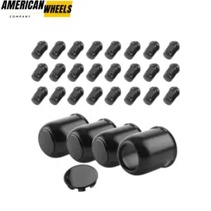 3.19 Trailer Center Caps 3.19" Bore 3.62" Tall Hub Cap and M12x1.25 Lug Nuts Sets  - 20274401