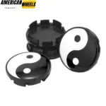 61mm (2.40in) Audi Subaru Snap-on Wheel Center Caps Yin & Yang Emblem - Image 14