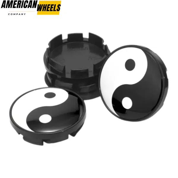61mm (2.40in) Audi Subaru Snap-on Wheel Center Caps Yin & Yang Emblem - Image 14