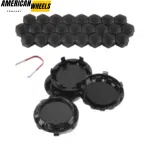 4pcs 83mm for Tesla Cybertruck Wheel Center Caps with 25pcs Truck Lug Nut Covers - 20250002BK=[20214666BKx4+23112227MBx25]
