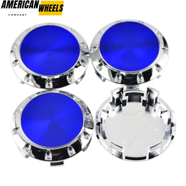 4pcs Benz OZ 75mm 2 15/16in Wheel Center Caps Blue Laber Silver Base - 20214948CHB[4618BL+4725CH]x4 - Image 2