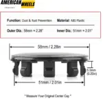 4pcs 58mm 2.28in for Kia Tesla Wheel Center Caps #52960-3W200 #6005879 #6005879-00-A - 20277114BK[13332+13708BK] - Image 4