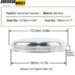4x 113mm 4.46in for GMC / Chevrolet Silverado 2500 1500HD Trailer Hub Dust Cap - 20260013 - Image 4