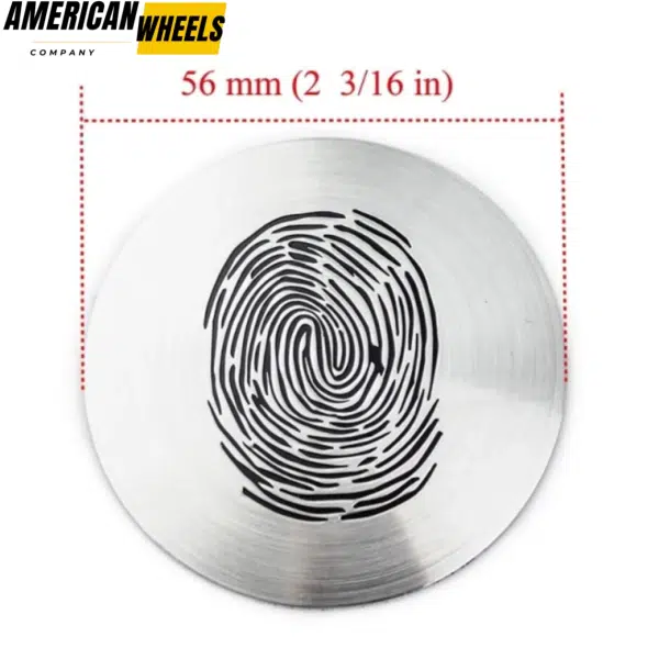 4pcs 56mm 2 3/16in Fingerprint Wheel Center Sticker Aluminum - 20214418 - Image 5
