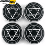 4pcs DODGE Brohers Star Of David 63mm 2 15/32in Wheel Center Caps #52110398AA Silver Base - 20214011SV[14006+13796SV]x4