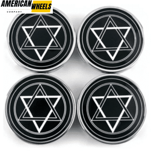 4pcs DODGE Brohers Star Of David 63mm 2 15/32in Wheel Center Caps #52110398AA Silver Base - 20214011SV[14006+13796SV]x4