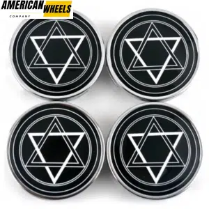 4pcs DODGE Brohers Star Of David 63mm 2 15/32in Wheel Center Caps #52110398AA Silver Base - 20214011SV[14006+13796SV]x4