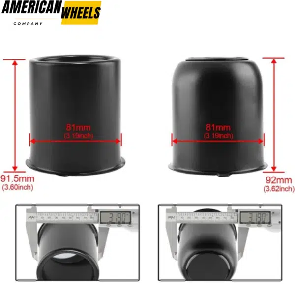 3.19in Stainless Steel 2x Open Ended Trailer Center Caps and 2x Top Removable Push Thru Hub Caps - 20274318MB=[74304MB+74313MB]x2 - Image 3