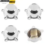 5 DOG EAR 1.96" Spacing Wheel Rim Center Caps for American Racing #C-5150-1 - 20230003CH