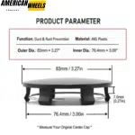 4pcs for Tesla Cybertruck Center Caps and 25pcs Lug Nut Covers Matte Black - 20250001MB[20214487MBRx4+23112227MBx25] - Image 5