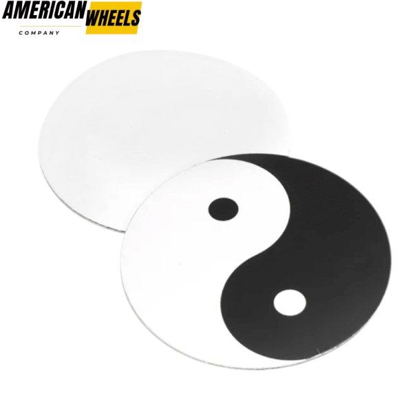 4pcs Bagua Array 80mm 2 1/8in Wheel Center Sticker Aluminum - Image 4