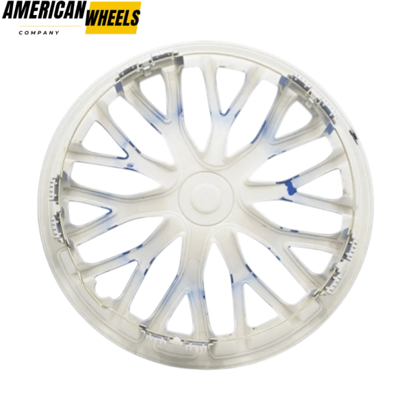 1pc Rambo 360mm 14 5/32in Tyre Rim Hub Cap Cover Blue Black - 20274116BB - Image 5