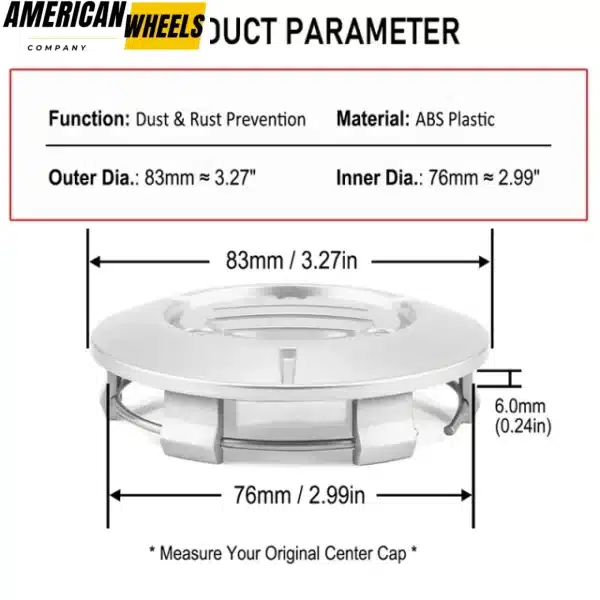 83mm 3.27" Wheel Center Caps for Cadillac Chevrolet GMC #9595891 #9596403 - 20274175 - Image 6