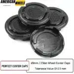 65mm/2.56" Hubcaps for Ford 2003 Volkswagen Jetta Center Caps Avus Rim - 20274174BKx4 - Image 4