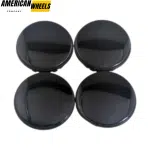4pcs Pure Black 59mm 2 5/16in Hubcaps #9594156 #9593169 #9595157 Suitable For Many Different Types Of Vehicles - 20214303BK