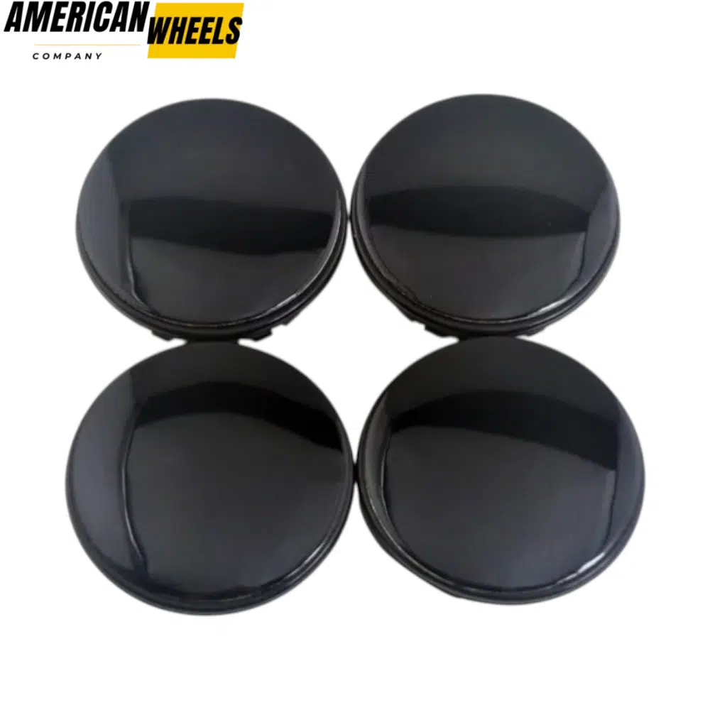 af0aa11e-9167-42a7-bd9b-03682df89d0c 4pcs Pure Black 59mm 2 5/16in Hubcaps #9594156 #9593169 #9595157 Suitable For Many Different Types Of Vehicles - 20214303BK - Image 1
