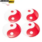 57mm (2.24in) Yin & Yang Aluminum Wheel Center Caps Stickers