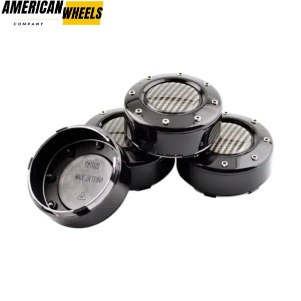 4pcs Mayhem Wheels 102mm 4in Center Caps #81232090F Carbon Fiber Texture - 14365 - Image 3
