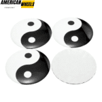 57mm (2.24in) Yin & Yang Aluminum Wheel Center Caps Stickers - Image 4
