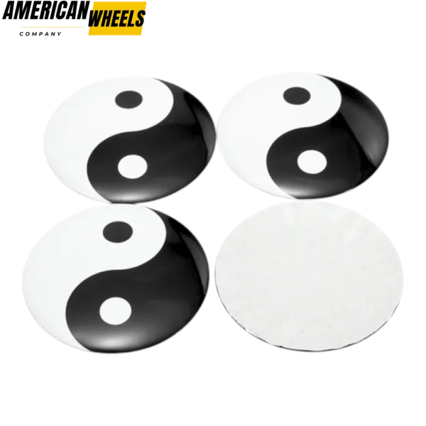 57mm (2.24in) Yin & Yang Aluminum Wheel Center Caps Stickers - Image 4