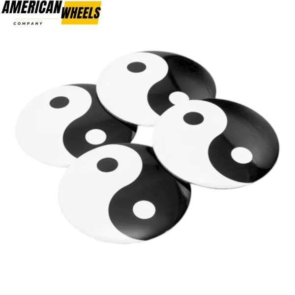 57mm (2.24in) Yin & Yang Aluminum Wheel Center Caps Stickers - Image 5