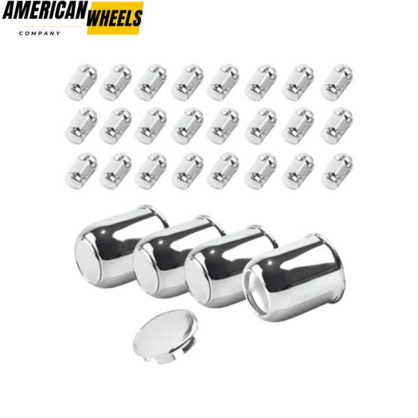 3.19 Trailer Center Caps 3.19" Bore 3.62" Tall Hub Cap and M12x1.25 Lug Nuts Sets  - 20274401 - Image 2