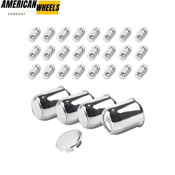 3.19 Trailer Center Caps 3.19" Bore 3.62" Tall Hub Cap and M12x1.25 Lug Nuts Sets  - 20274401 - Image 2