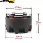 4pcs 84mm(3.31in) Wheel Center Cap for Hurricane/Tornado ITP wheels - 20277125BK - Image 5