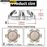 1pc 145mm/5.71in Wheel Center Caps for KMC XD Series 796 797 798 6 Lug Wheel Cover - 20280021CH - Image 6